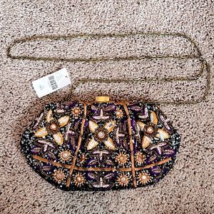 by ANTHROPOLOGIE Sequin-Embellished clutch crossbody bag NWT